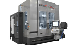Gruppo Parpas' TWIN 5-axis horizontal machining centre, sold by Leader CNC Technologies.