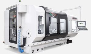 Internal view of the Gruppo Parpas UNIKA BLADE, a special milling machine for aerospace, sold by Leader CNC Technologies.