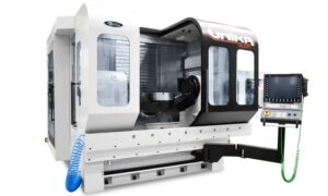 Internal view of the Gruppo Parpas UNIKA BLISK, a special milling machine for aerospace, sold by Leader CNC Technologies.