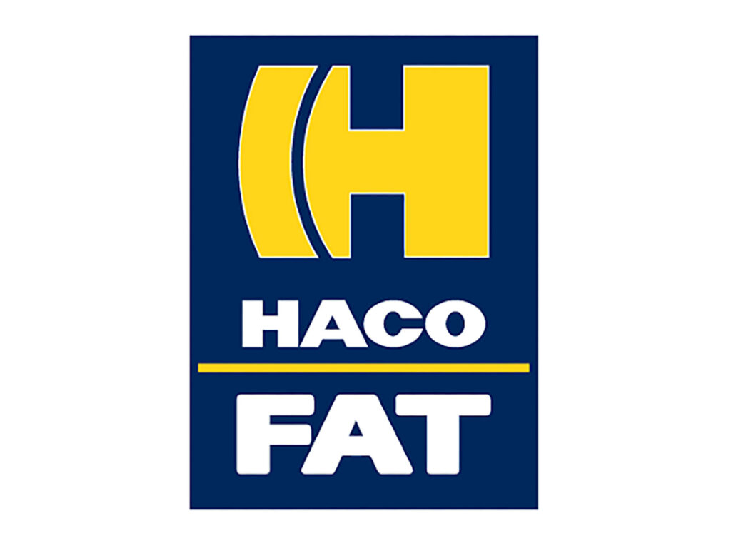 FAT Haco blue and yellow logo