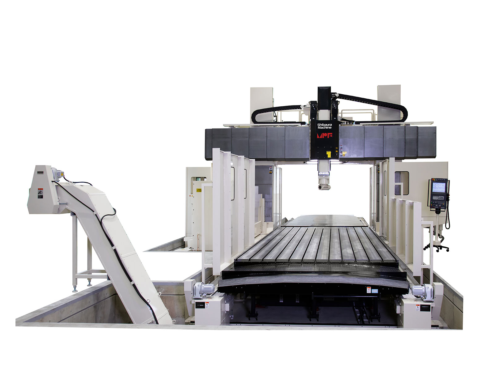 Shibaura Machine's MPF, double column machining centre. Sold in the UK by Leader CNC Technologies.