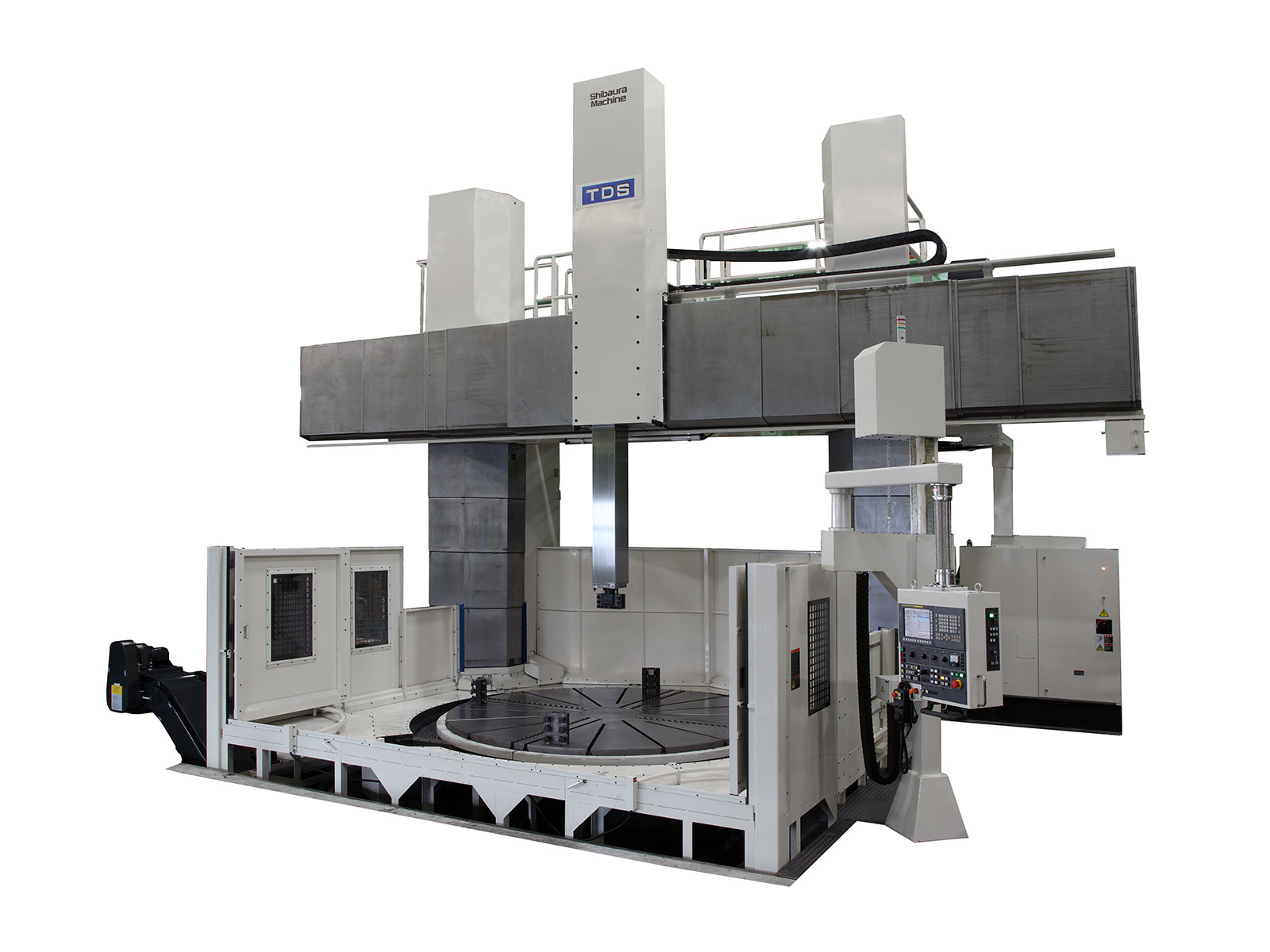 Shibaura Machine's TDS, vertical borer and turning mill. Sold in the UK by Leader CNC Technologies.