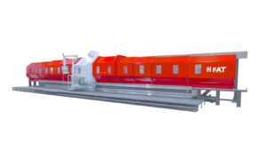 The view of the TUR3MN FAT Haco lathe, doors closed. Sold by Leader CNC Technologies.