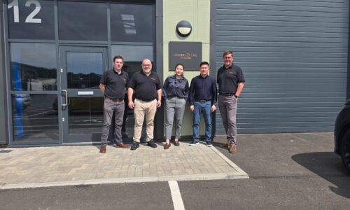 Leader CNC Technologies team and Maple Technologies Company Limited Team standing outside Leader CNC Technologies Wymeswold premises.