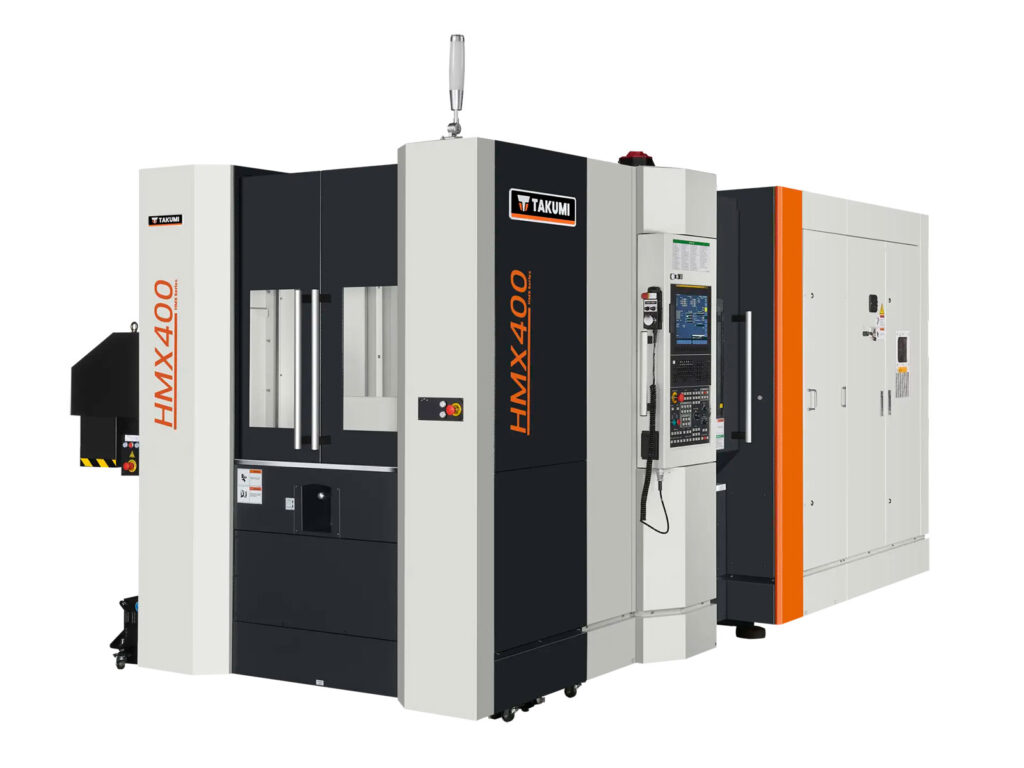 Takumi's HMX Series, horizontal machining centres. Sold in the UK by Leader CNC Technologies.