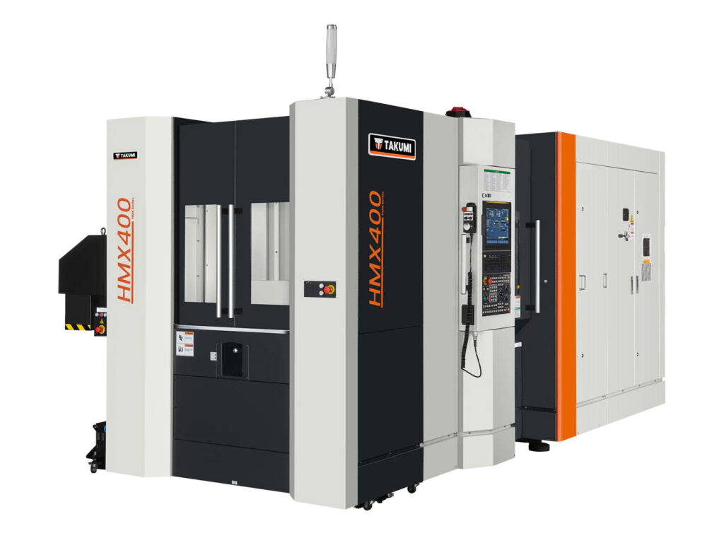 Takumi's HMX Series, horizontal machining centres. Sold in the UK by Leader CNC Technologies.