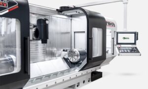 Gruppo Parpas Unika Blade Internal View with spindle and control panel. Sold in the U.K by Leader CNC Technologies.