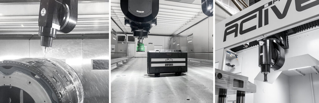 Image of Gruppo Parpas latest metrology technology - DRONE X on the Active Five Linear machine.  
