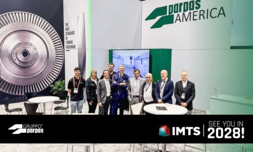 Gruppo Parpas team at IMTS 2026. Group photo on the stand.