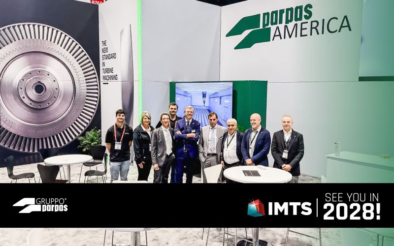 Gruppo Parpas team at IMTS 2026. Group photo on the stand.